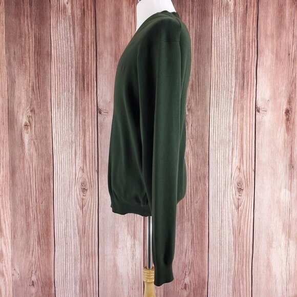 New Vintage Polo Ralph Lauren Mens Size XL The Pima Sweater Green V-Neck Cotton - Picture 2 of 13